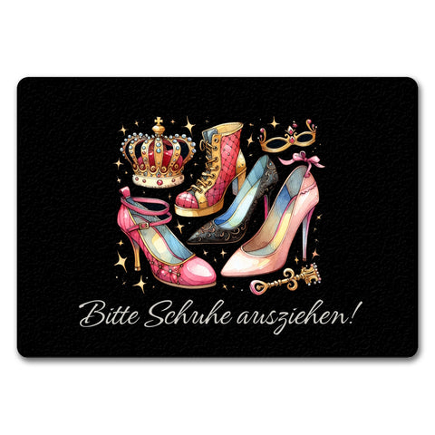 Schuhe ausziehen Fußmatte in 35x50 cm ohne Rand mit Spruch Bitte Schuhe ausziehen