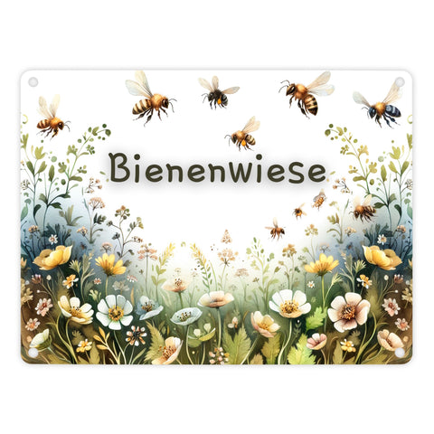 Bienenwiese Metallschild in 15x20 cm