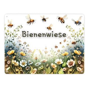 Bienenwiese Metallschild in 15x20 cm
