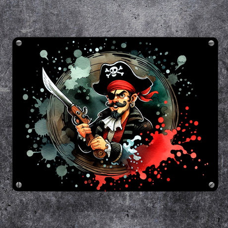 Pirat Metallschild in 15x20 cm
