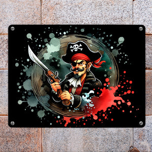 Pirat Metallschild in 15x20 cm