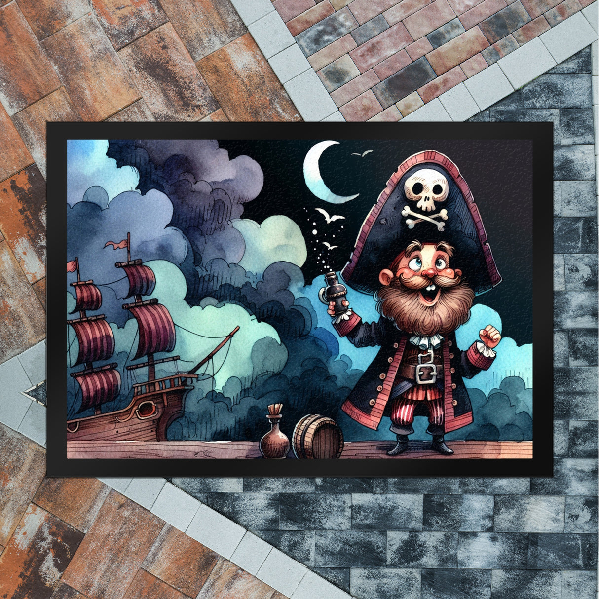 lustiger Pirat Fußmatte in 35x50 cm