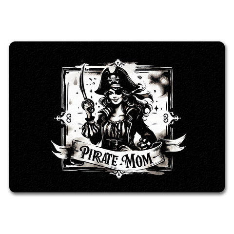 Piratenbraut mit Säbel Fußmatte in 35x50 cm ohne Rand mit Spruch Pirate Mom