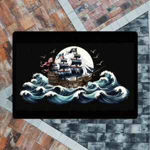 Piratenschiff auf hoher See Fußmatte in 35x50 cm ohne Rand