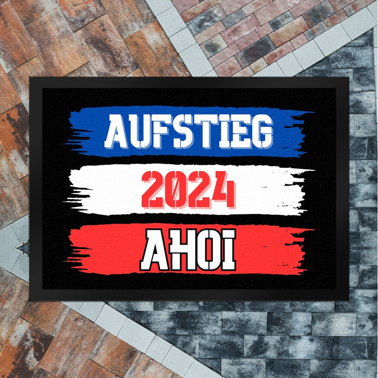 Kiel Aufstieg 2024 Fußmatte in 35x50 cm mit Spruch Ahoi