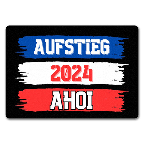 Kiel Aufstieg 2024 Fußmatte in 35x50 cm ohne Rand mit Spruch Ahoi