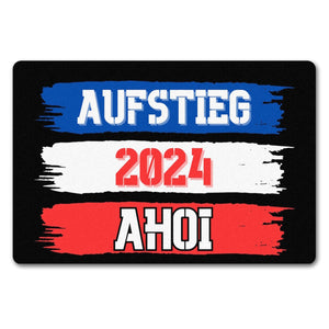 Kiel Aufstieg 2024 Fußmatte in 35x50 cm ohne Rand mit Spruch Ahoi