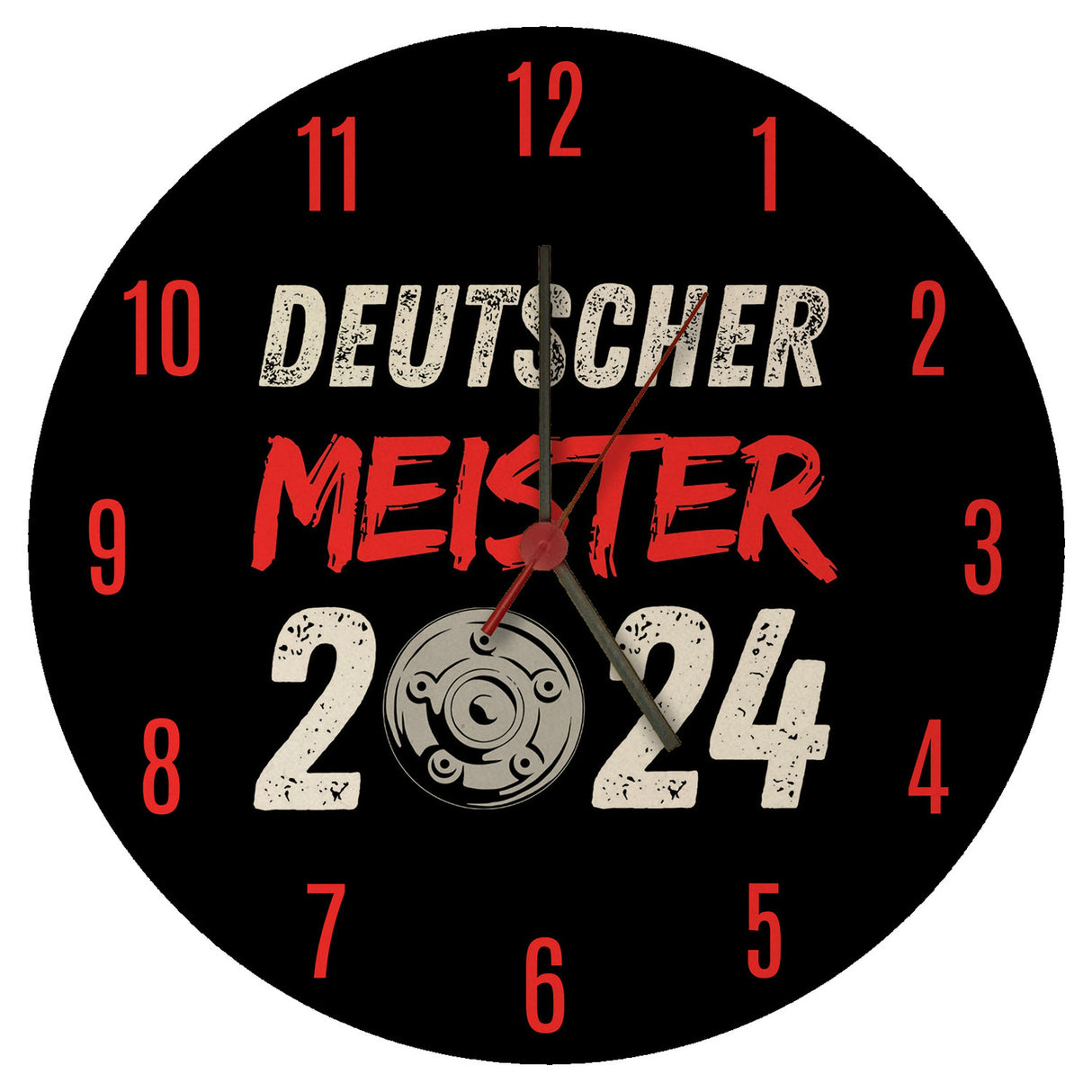 Leverkusen Meisterschale Wanduhr mit Spruch Deutscher Meister 2024