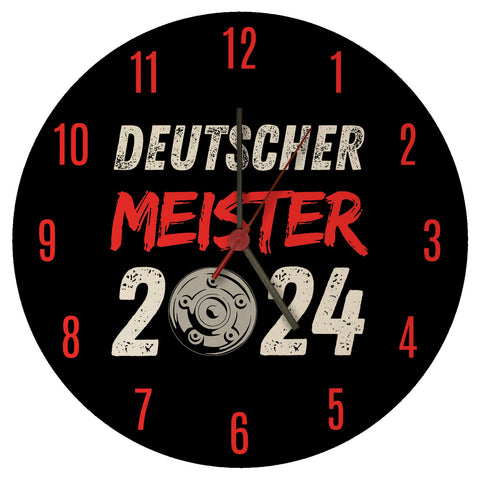 Leverkusen Meisterschale Wanduhr mit Spruch Deutscher Meister 2024