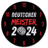 Leverkusen Meisterschale Wanduhr mit Spruch Deutscher Meister 2024