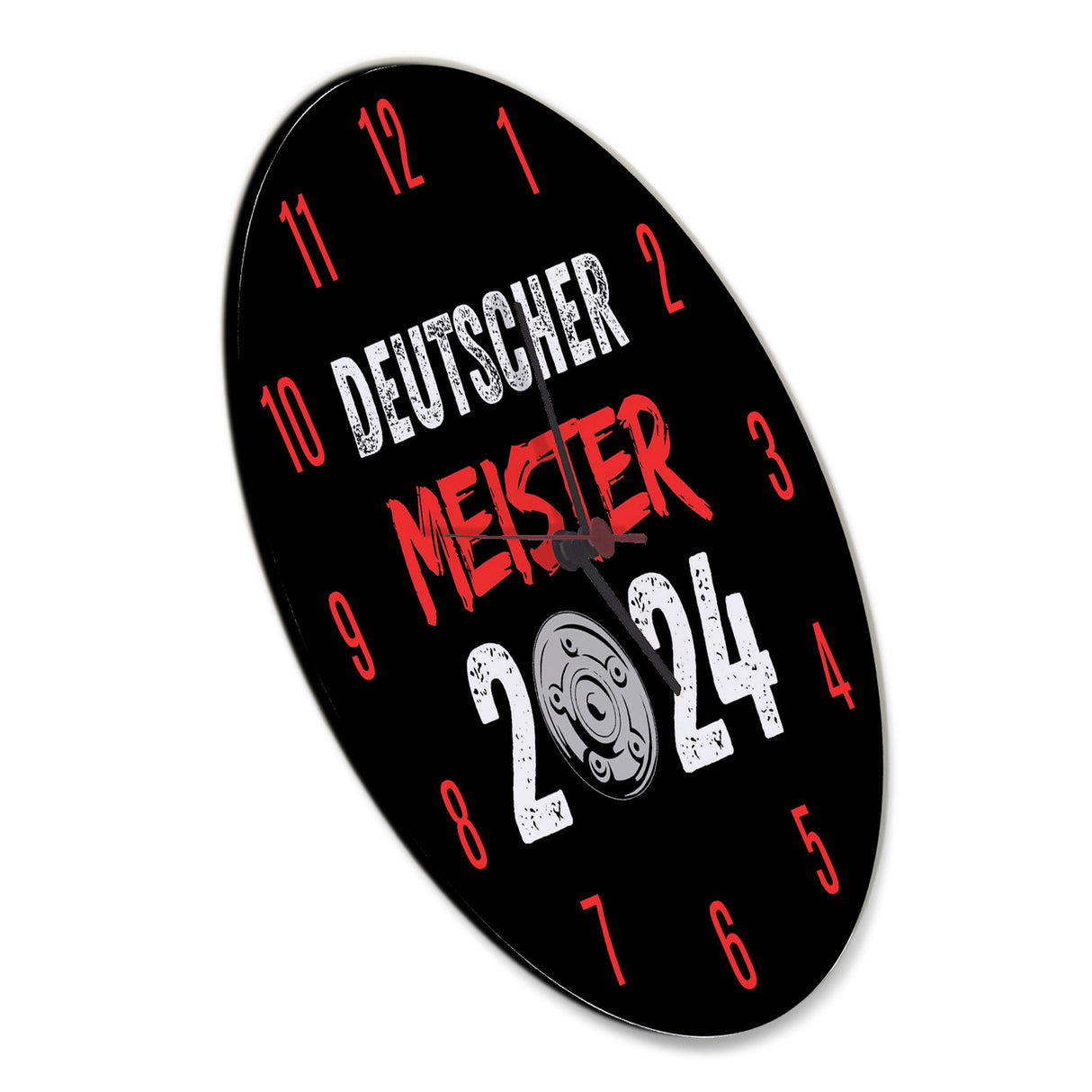 Leverkusen Meisterschale Wanduhr mit Spruch Deutscher Meister 2024