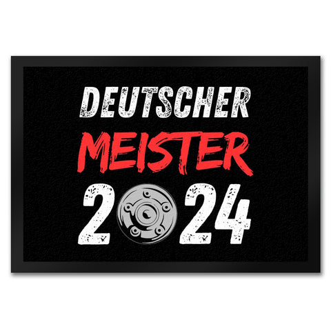 Leverkusen Meisterschale Fußmatte in 35x50 cm mit Spruch Deutscher Meister 2024