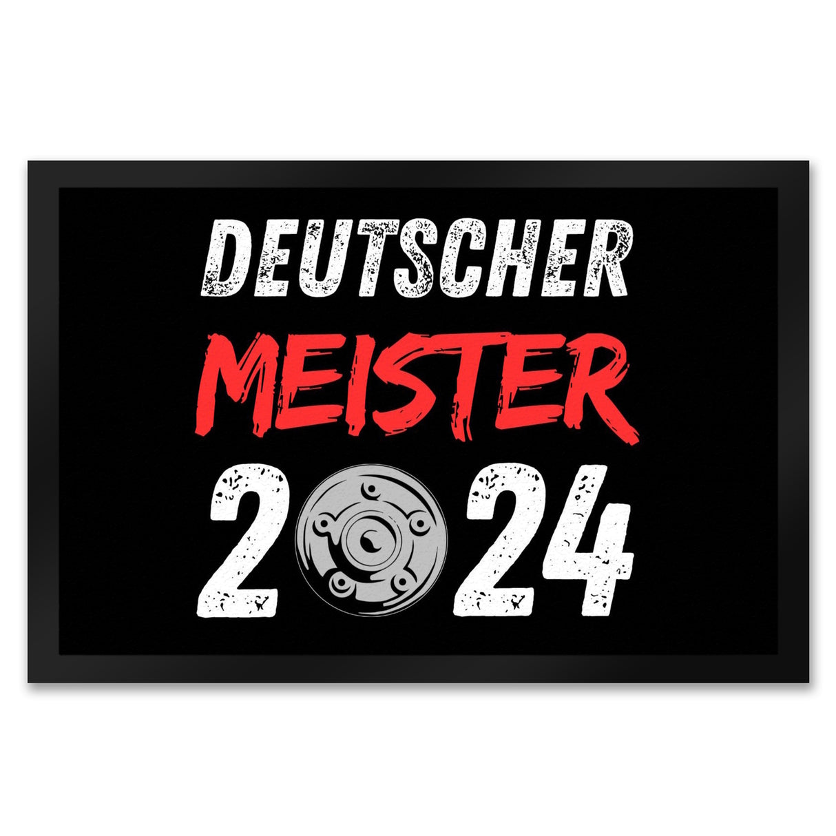 Leverkusen Meisterschale Fußmatte in 35x50 cm mit Spruch Deutscher Meister 2024