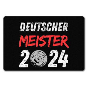 Leverkusen Meisterschale Fußmatte in 35x50 cm ohne Rand mit Spruch Deutscher Meister 2024