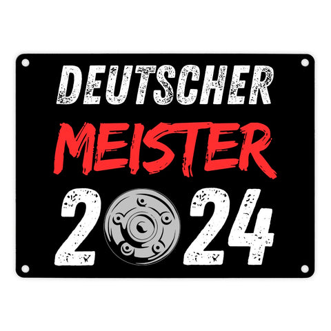 Leverkusen Meisterschale Metallschild in 15x20 cm mit Spruch Deutscher Meister 2024