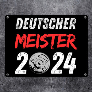 Leverkusen Meisterschale Metallschild in 15x20 cm mit Spruch Deutscher Meister 2024