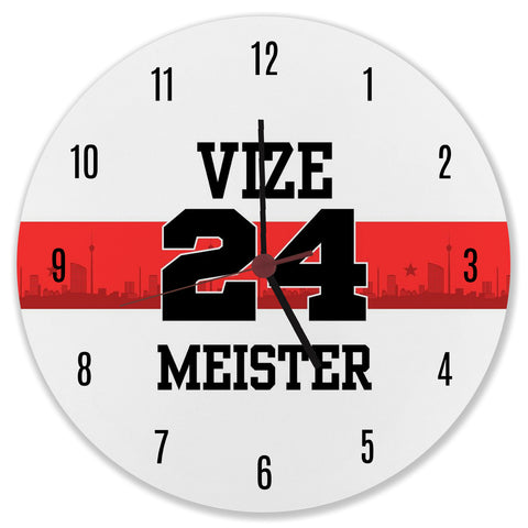 Stuttgart Brustring Wanduhr mit Spruch Vizemeister 2024
