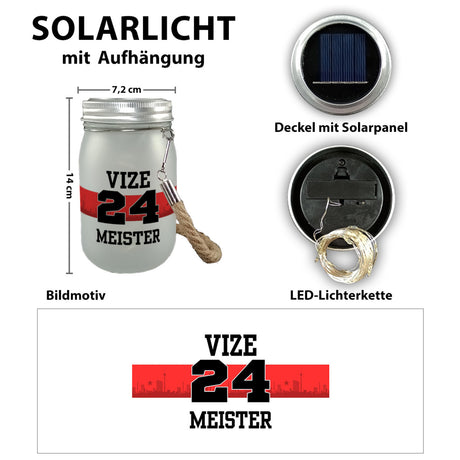 Stuttgart Brustring Solarlicht mit Spruch Vizemeister 2024