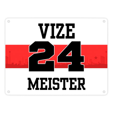 Stuttgart Brustring Metallschild in 15x20 cm mit Spruch Vizemeister 2024