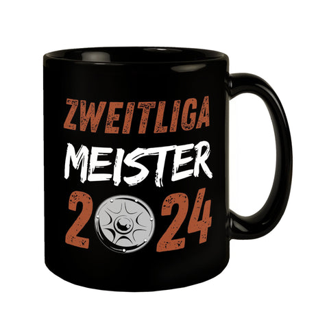 St. Pauli Meisterschale Tasse in Schwarz mit Spruch Zweitliga Meister 2024