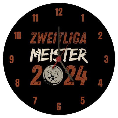 St. Pauli Meisterschale Wanduhr mit Spruch Zweitliga Meister 2024