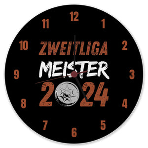 St. Pauli Meisterschale Wanduhr mit Spruch Zweitliga Meister 2024