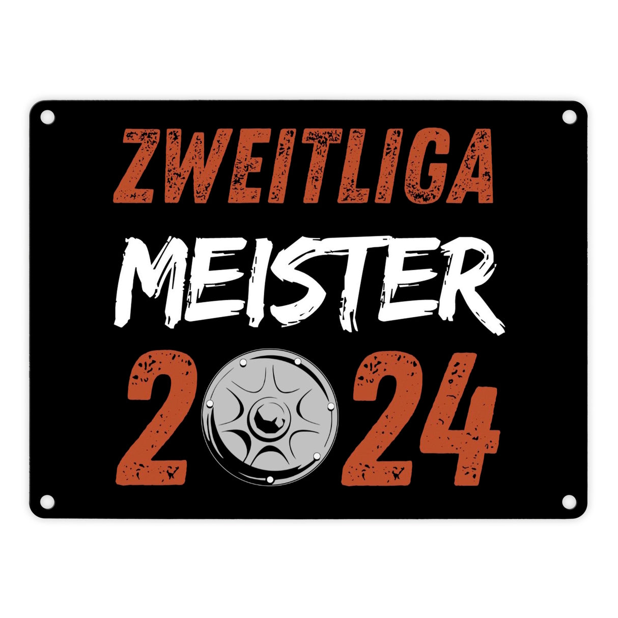 St. Pauli Meisterschale Metallschild in 15x20 cm mit Spruch Zweitliga Meister 2024