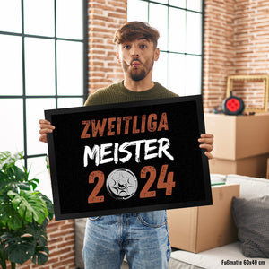 St. Pauli Meisterschale Fußmatte in 35x50 cm mit Spruch Zweitliga Meister 2024