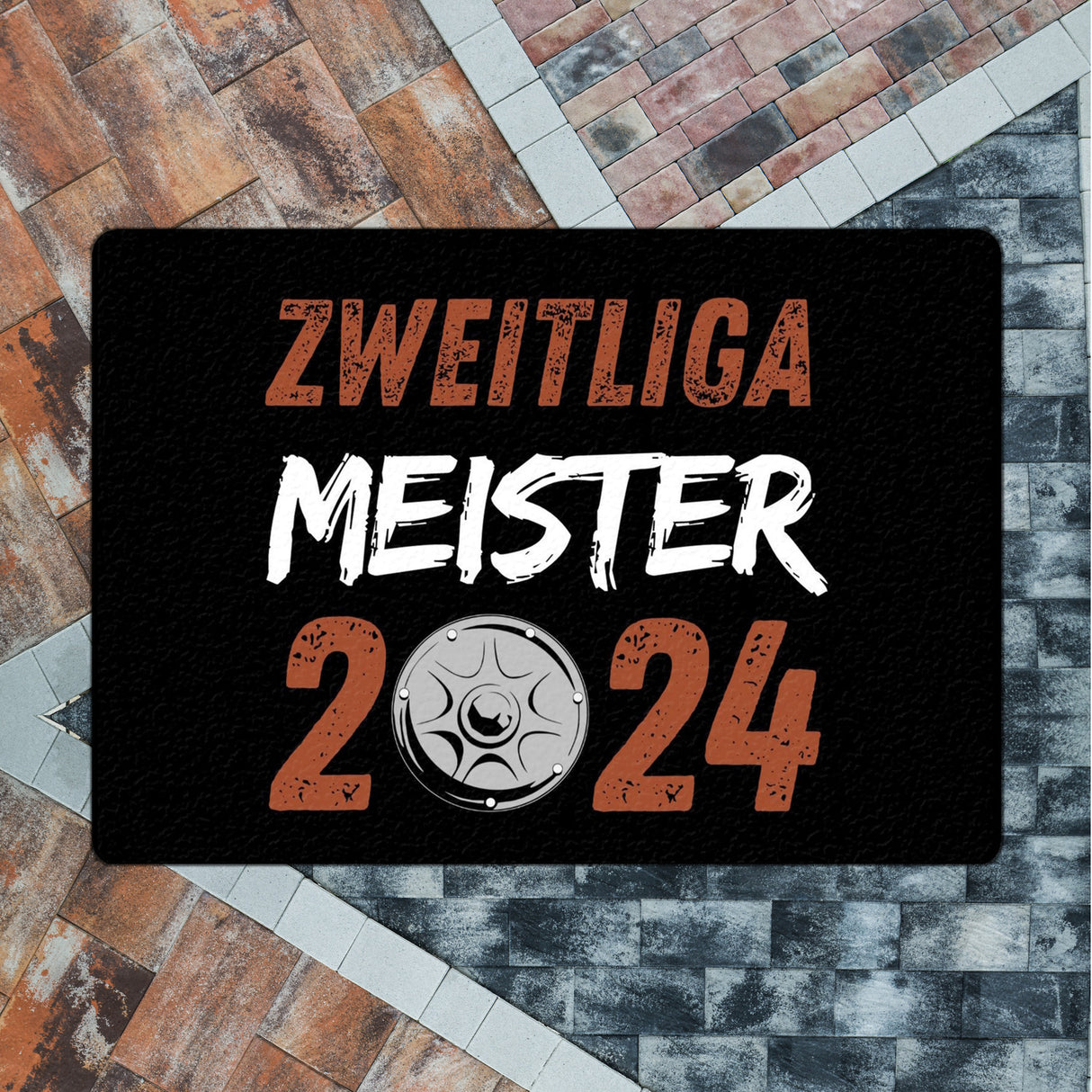St. Pauli Meisterschale Fußmatte in 35x50 cm ohne Rand mit Spruch Zweitliga Meister 2024