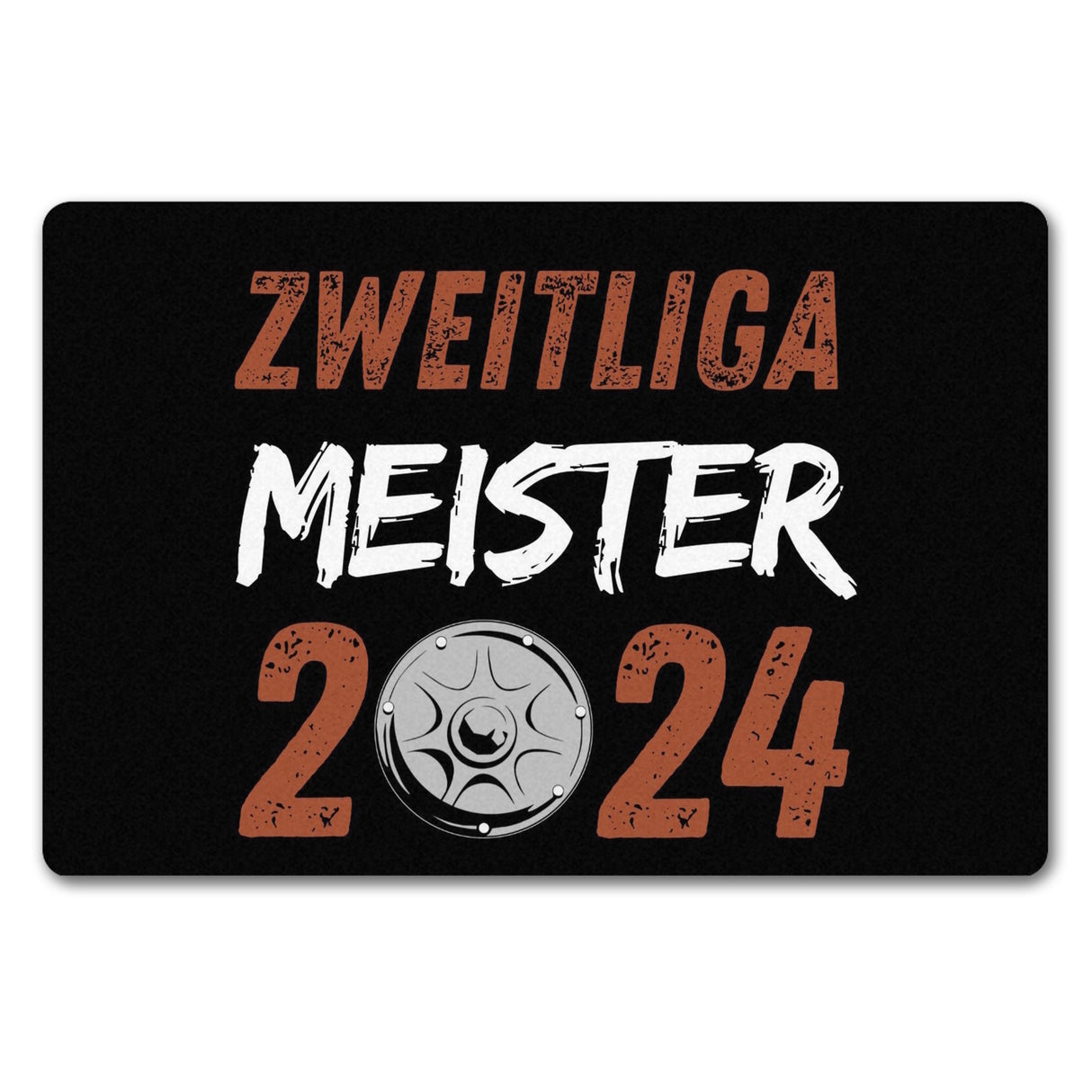 St. Pauli Meisterschale Fußmatte in 35x50 cm ohne Rand mit Spruch Zweitliga Meister 2024