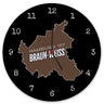 St. Pauli Wanduhr mit Spruch Hamburg ist braun-weiss