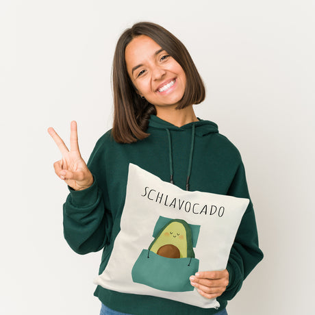 Schlafende Avocado Kissen mit Spruch Schlavocado