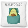 Schlafende Avocado Kissen mit Spruch Schlavocado