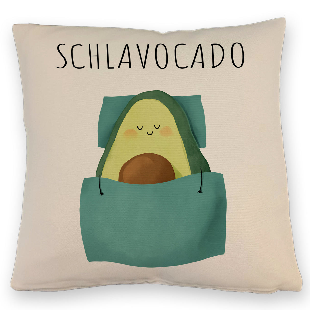 Schlafende Avocado Kissen mit Spruch Schlavocado