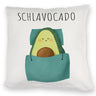 Schlafende Avocado Kissen mit Spruch Schlavocado