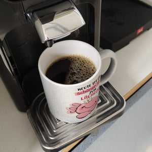 Axolotl Kaffeebecher mit Spruch Heute ist ein schöner Tag zum Lächeln