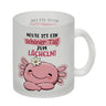 Axolotl Kaffeebecher mit Spruch Heute ist ein schöner Tag zum Lächeln