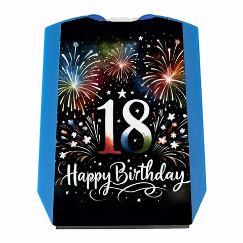 18. Geburtstag Feuerwerk Parkscheibe mit Spruch Happy Birthday 18