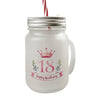 Happy Birthday 18 Krone Trinkglas mit Bambusdeckel