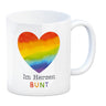 Regenbogenherz Kaffeebecher mit Spruch Im Herzen bunt