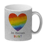 Regenbogenherz Kaffeebecher mit Spruch Im Herzen bunt