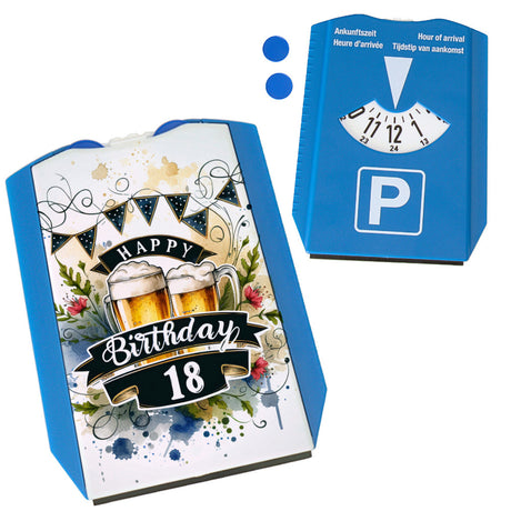 Happy Birthday 18 Bierkrug Parkscheibe