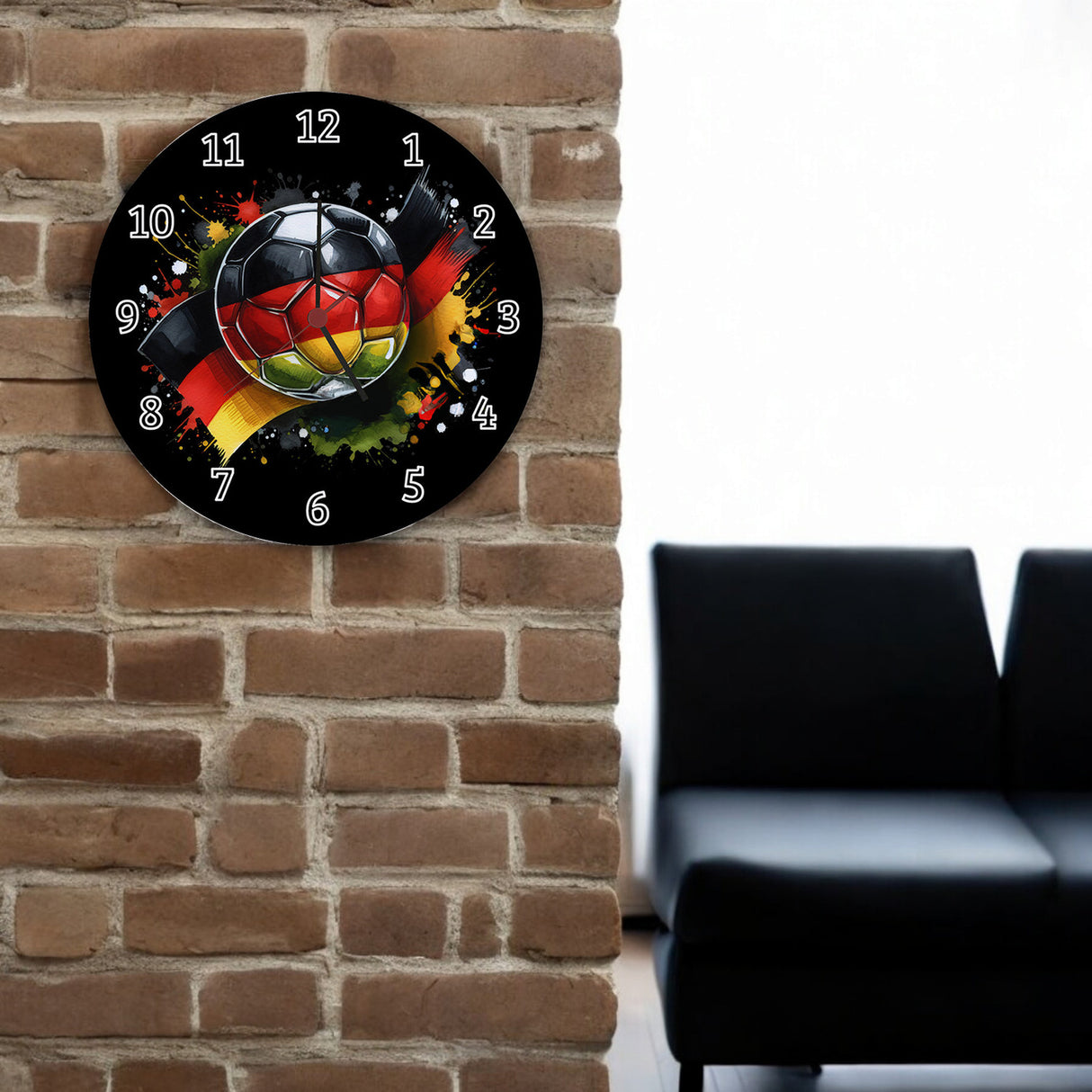 Fußball Deutschland Flagge Wanduhr