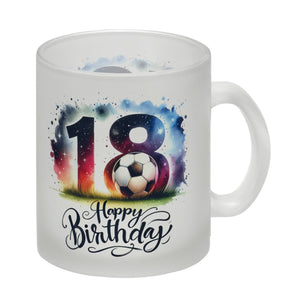 Happy Birthday 18 Fußball Kaffeebecher mit Spruch Happy Birthday 18
