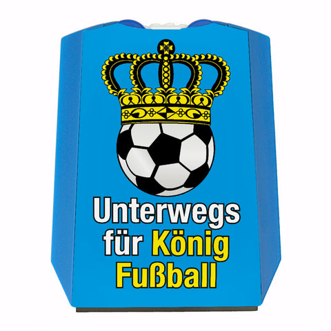 Fußball mit Krone Parkscheibe mit Spruch Unterwegs für König Fussball