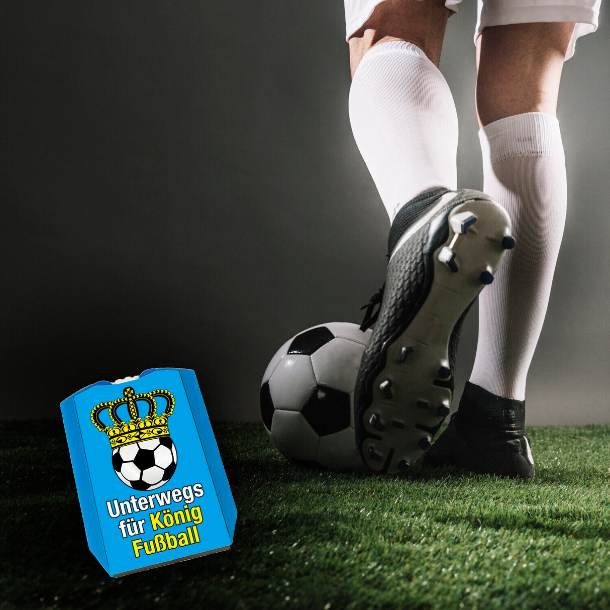 Fußball mit Krone Parkscheibe mit Spruch Unterwegs für König Fussball