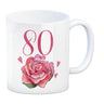 80. Geburtstag Rose Kaffeebecher