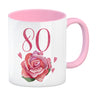 80. Geburtstag Rose Kaffeebecher