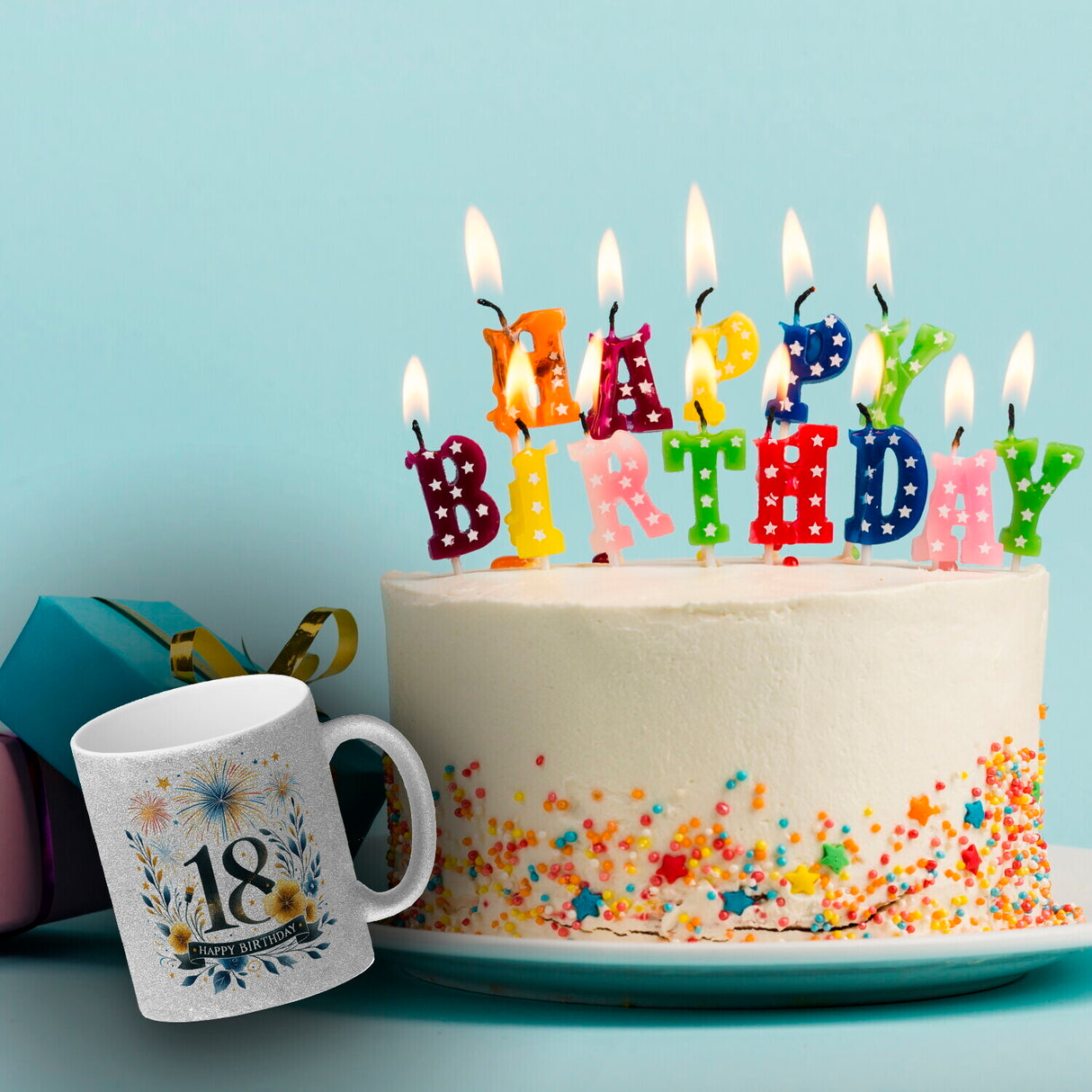 18. Geburtstag Kaffeebecher mit Spruch Happy Birthday 18