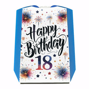 18. Geburtstag Feuerwerk Parkscheibe mit Spruch Happy Birthday